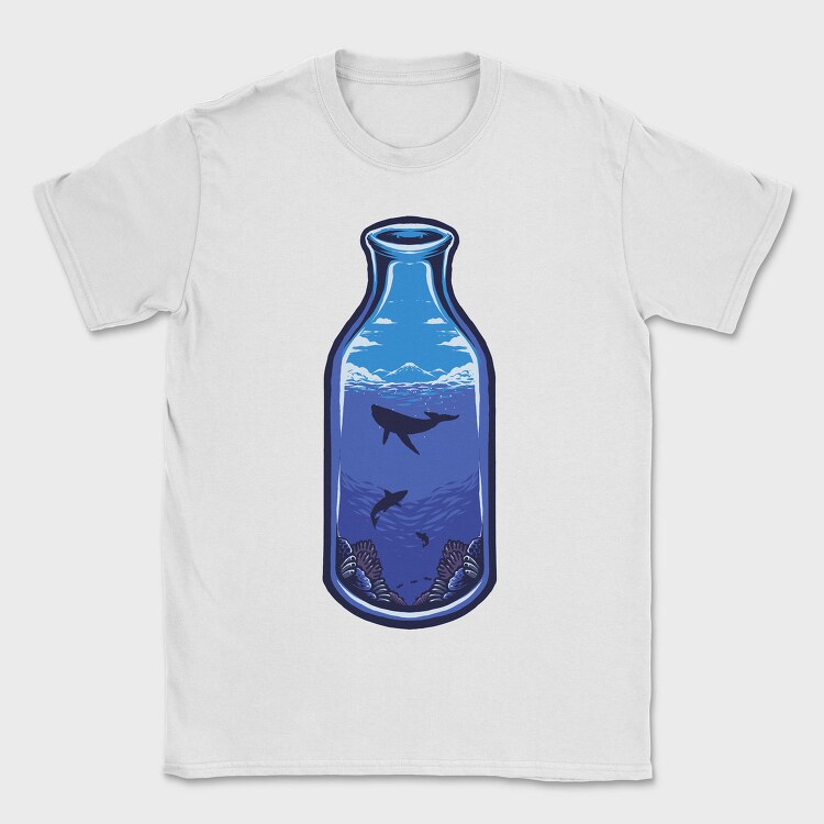 Whale In A Bottle, Tricou Barbati (Unisex)