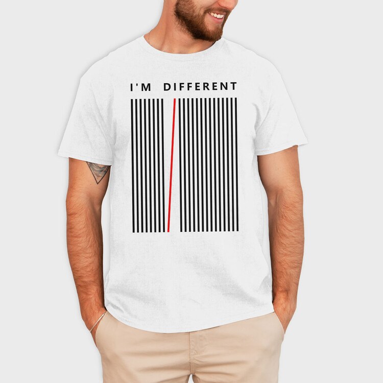 Im Different Red Line, Tricou Barbati (Unisex)