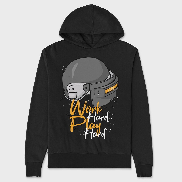 Work Hard Play Hard, Hanorac Oversize Barbati (Unisex)