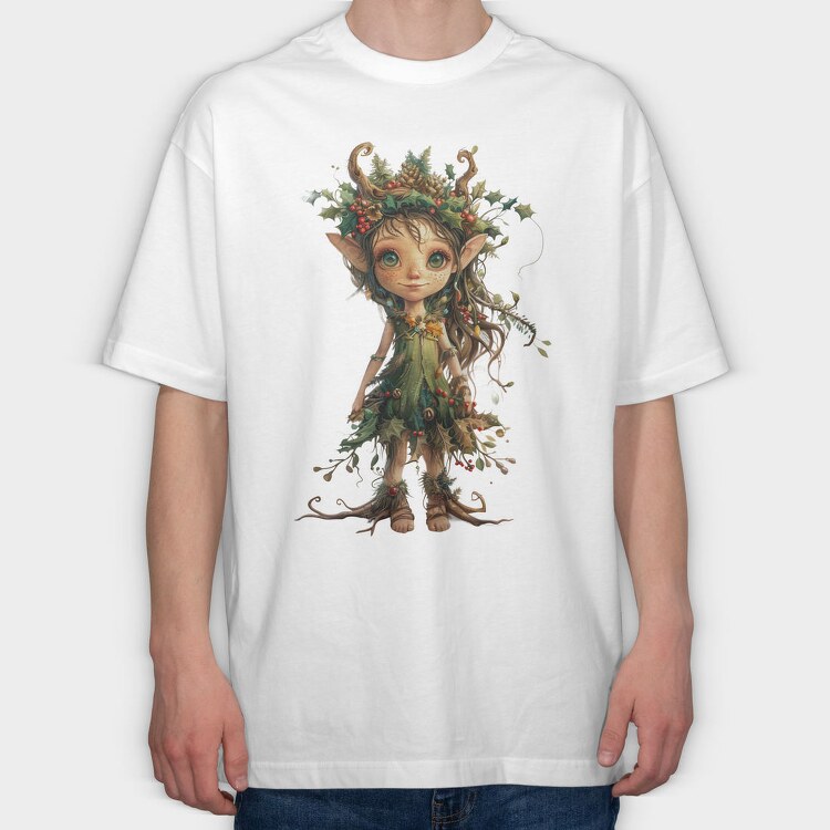 Elf Girl Holly, Tricou Oversize Barbati (Unisex)
