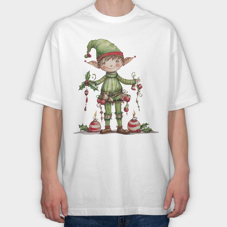 Elf Christmas Ornament, Tricou Oversize Barbati (Unisex)