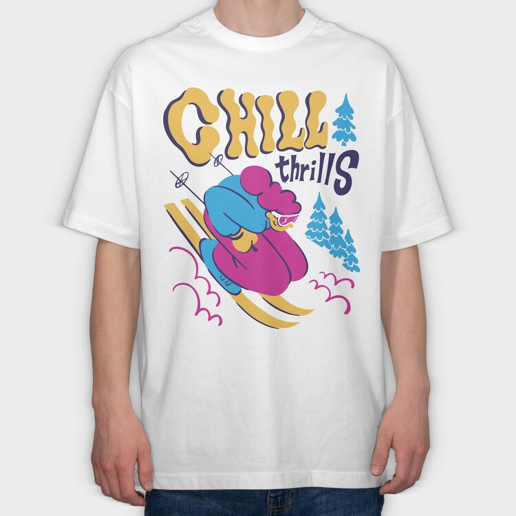 Chill Thrills Trend Winter, Tricou Oversize Barbati (Unisex)