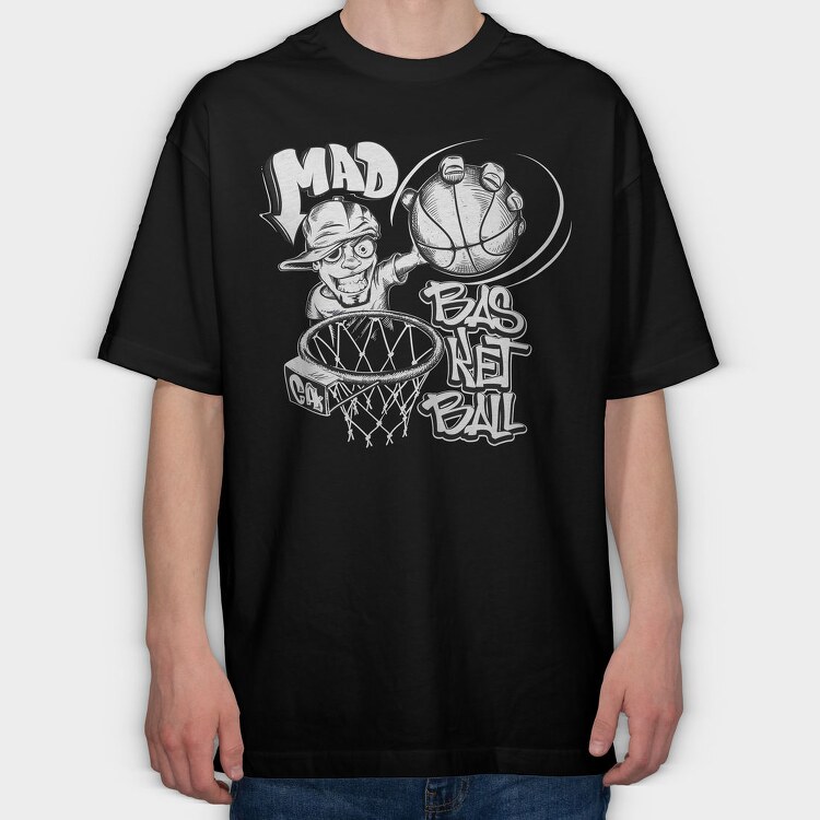 Mad Basketball Hoop, Tricou Oversize Barbati (Unisex)