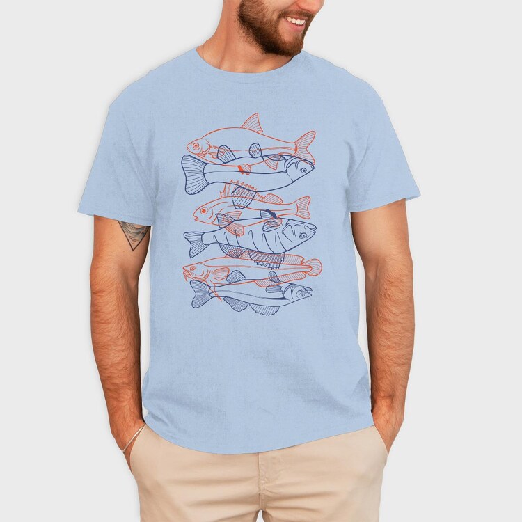 Fish Set Color, Tricou Barbati (Unisex)