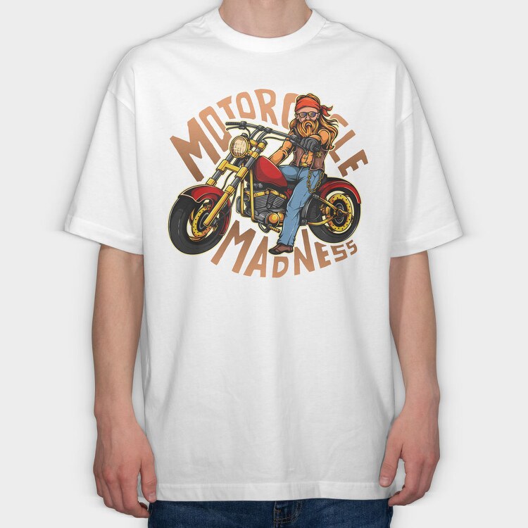 Motorcycle Madness, Tricou Oversize Barbati (Unisex)