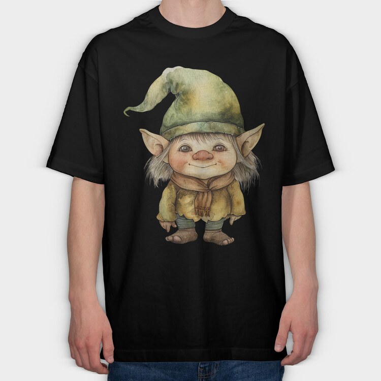 Elf Hat Gnome, Tricou Oversize Barbati (Unisex)