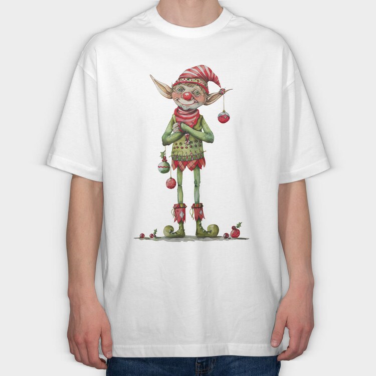 Elf Christmas Ornaments, Tricou Oversize Barbati (Unisex)