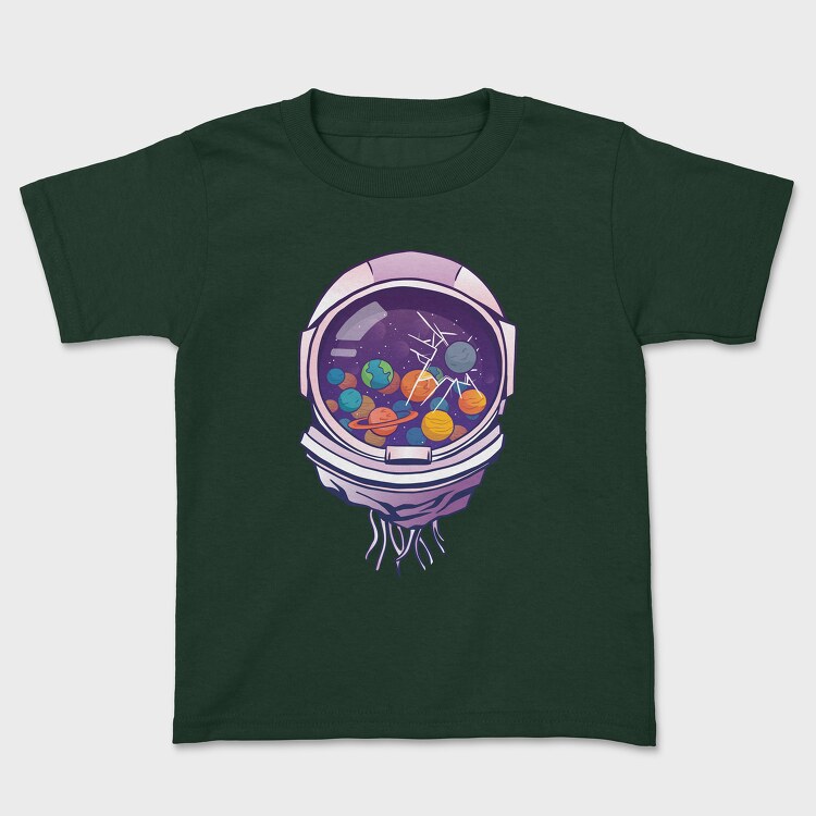 Astronaut Helmet And Planets, Tricou Copii