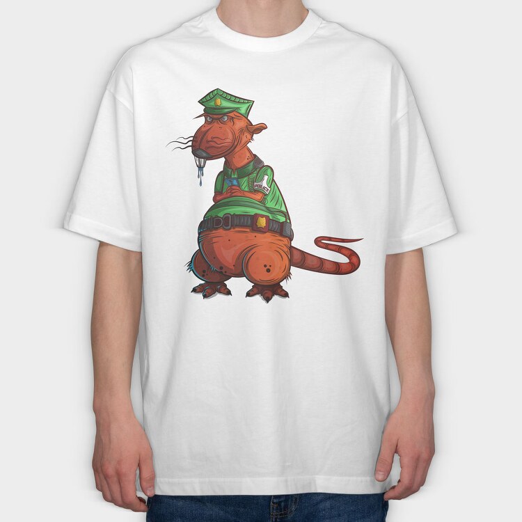 Police Pug Patrol, Tricou Oversize Barbati (Unisex)