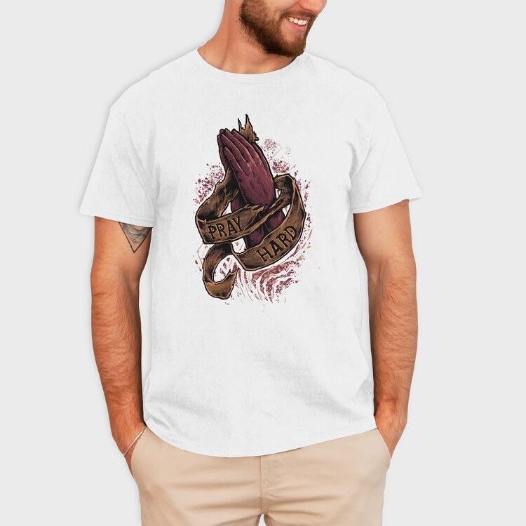 Prayer Hands Hard Pray, Tricou Barbati (Unisex)
