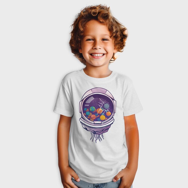 Astronaut Helmet And Planets, Tricou Copii