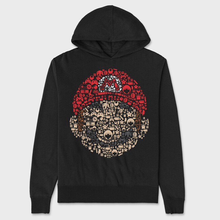 Mario Heart Icons, Hanorac Oversize Barbati (Unisex)