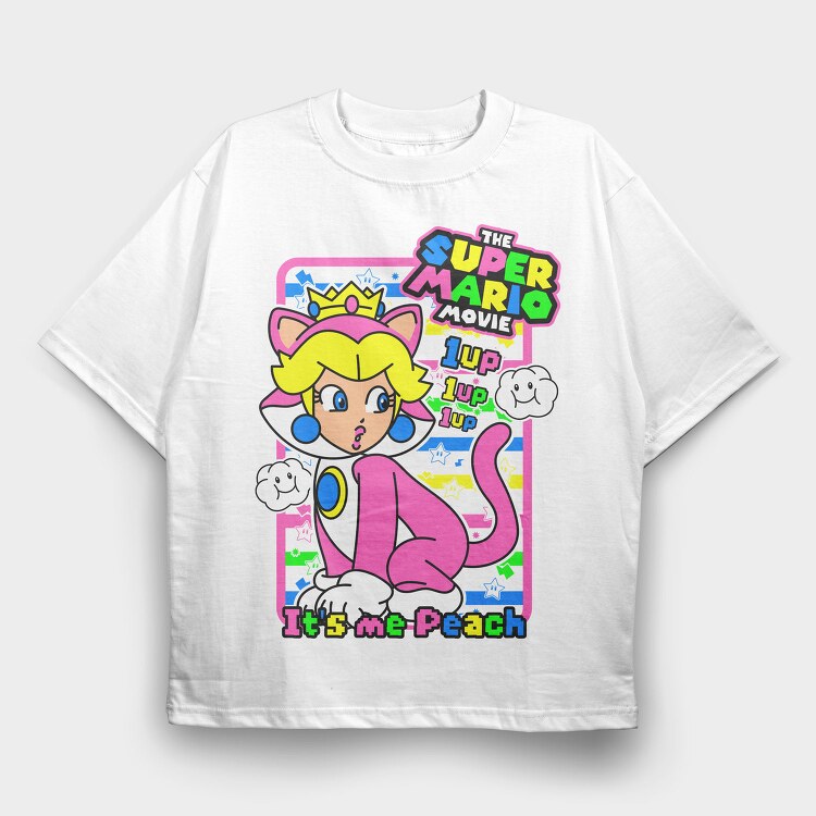 Princess Peach 1up Movie, Tricou Oversize Barbati (Unisex)