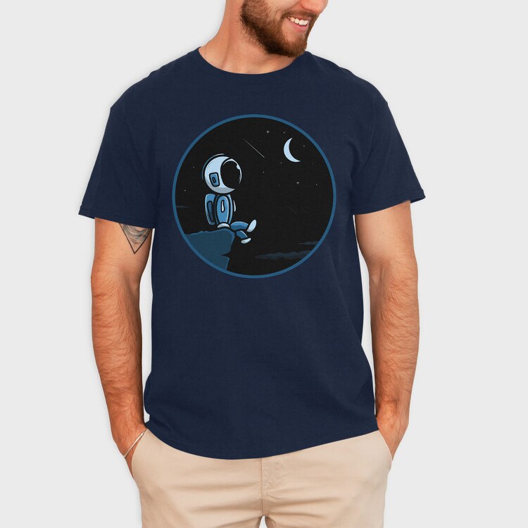 Astronaut Moon Night, Tricou Barbati (Unisex)
