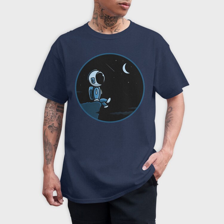 Astronaut Moon Night, Tricou Barbati (Unisex)