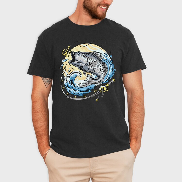 Fishing Moon Catch, Tricou Barbati (Unisex)