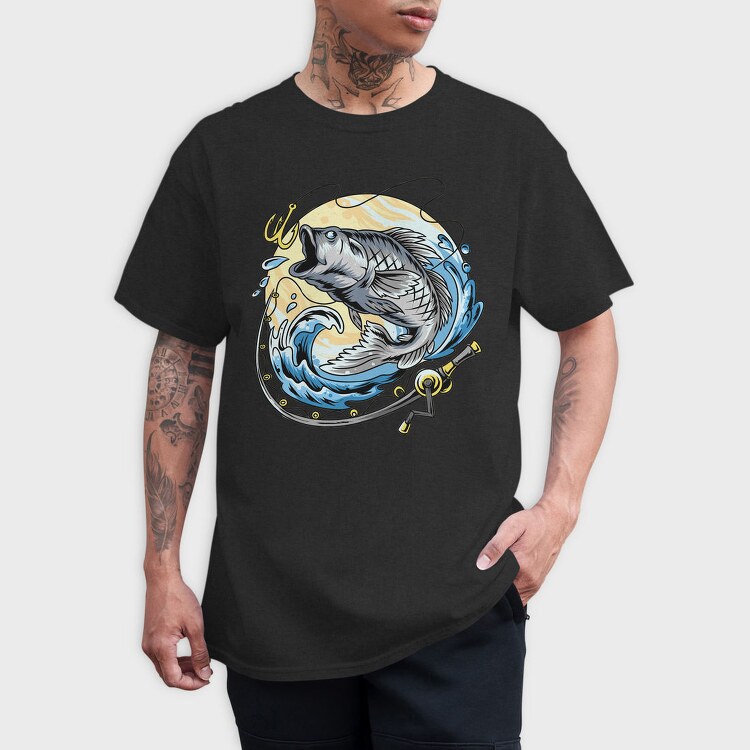 Fishing Moon Catch, Tricou Barbati (Unisex)