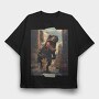 T Rex Graphic, Tricou Oversize Barbati (Unisex)