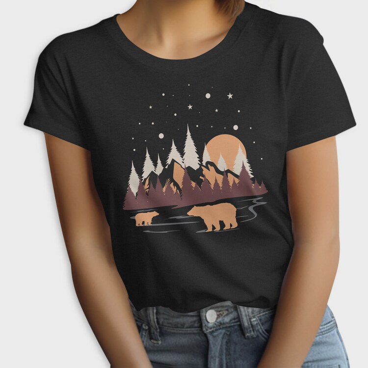 Mountain Bear Stroll, Tricou Femei