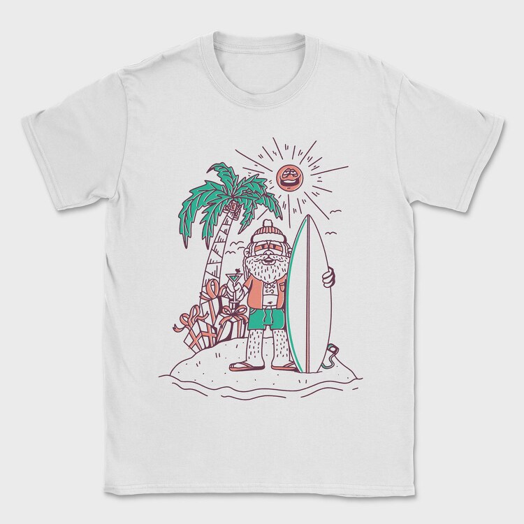 Surfer Santa, Tricou Barbati (Unisex)
