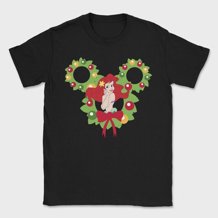 Ariel Holiday Wreath, Tricou Barbati (Unisex)