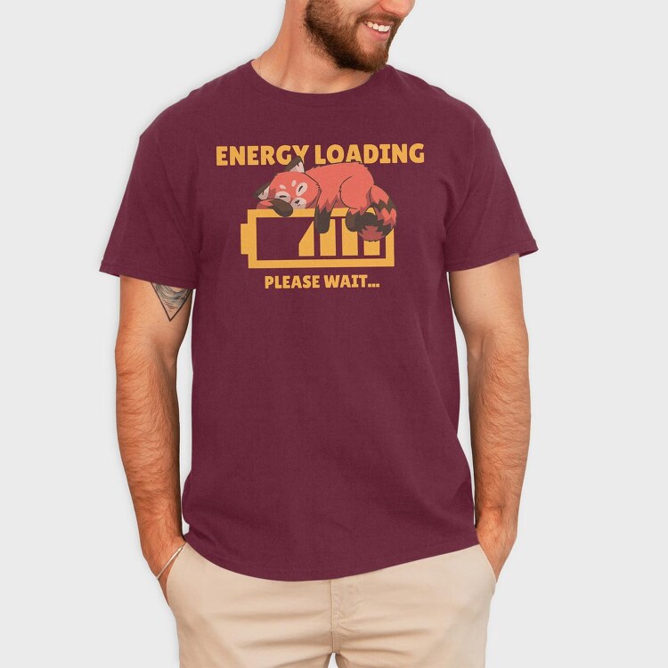 Red Panda Energy Loading, Tricou Barbati (Unisex)
