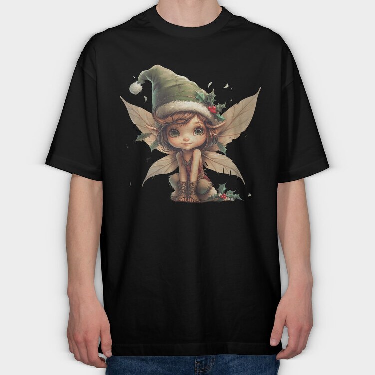 Elf Fairy Christmas, Tricou Oversize Barbati (Unisex)