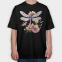 Dragonfly Flowers Sublimation, Tricou Oversize Barbati (Unisex)
