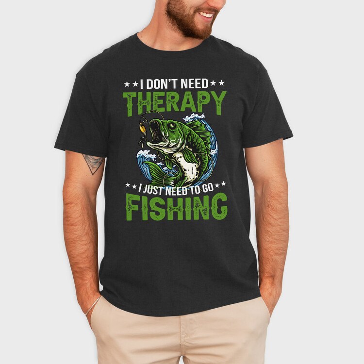 Fishing Therapy Bass, Tricou Barbati (Unisex)