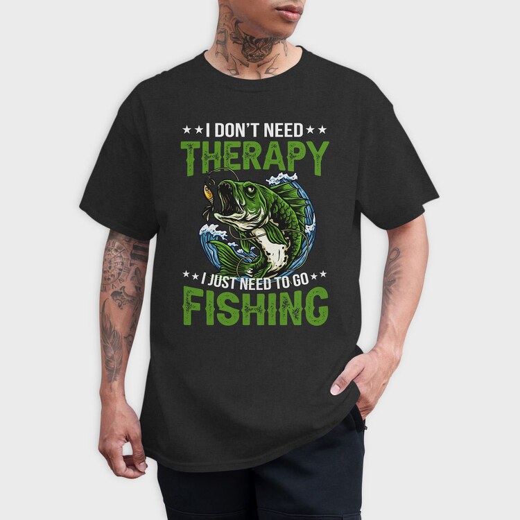 Fishing Therapy Bass, Tricou Barbati (Unisex)