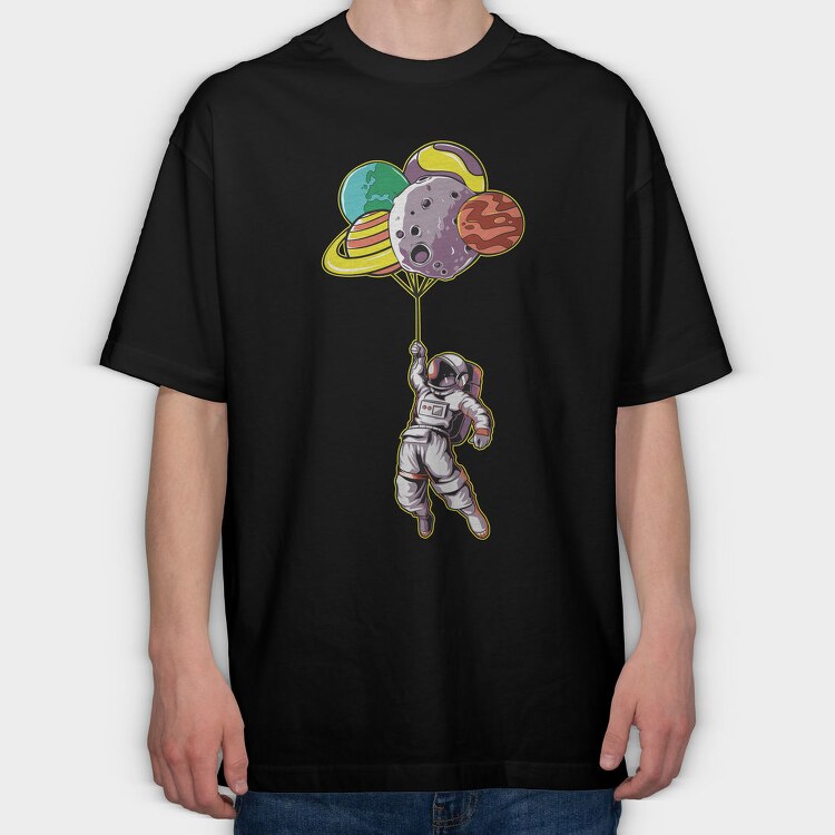 Space Balloons, Tricou Oversize Barbati (Unisex)