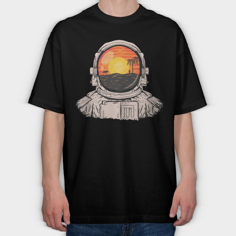 Astronaut Paradise, Tricou Oversize Barbati (Unisex)