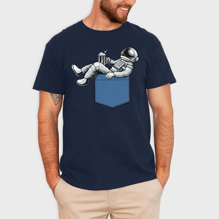 Astronaut Pocket Beer, Tricou Barbati (Unisex)