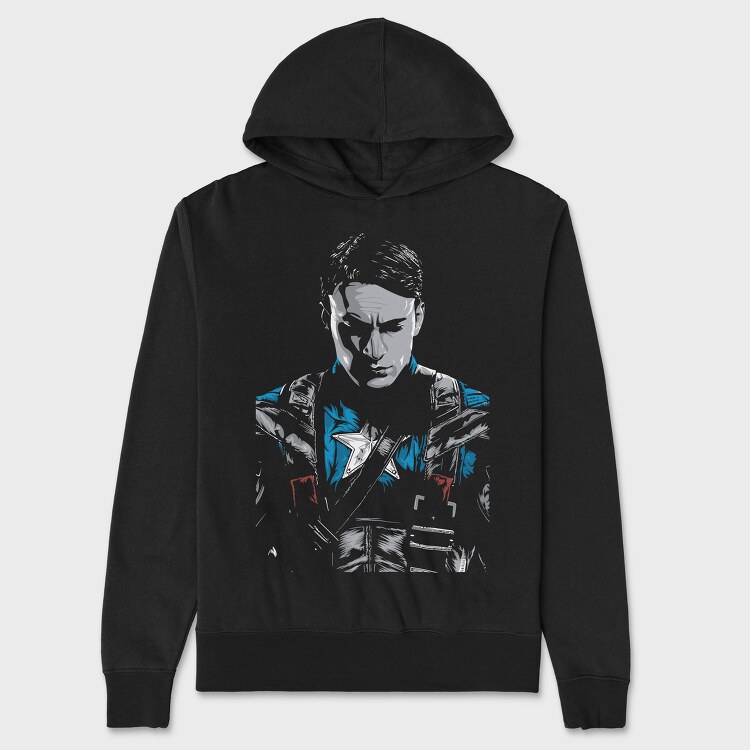 Blue Feathered Warrior, Hanorac Oversize Barbati (Unisex)