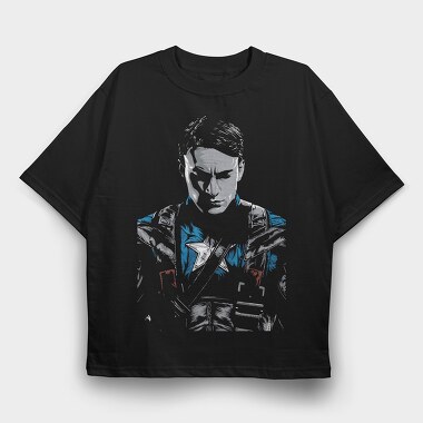 Blue Feathered Warrior, Tricou Oversize Barbati (Unisex)