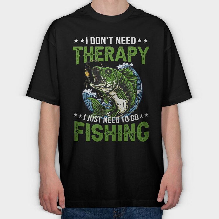 Fishing Therapy Bass, Tricou Oversize Barbati (Unisex)