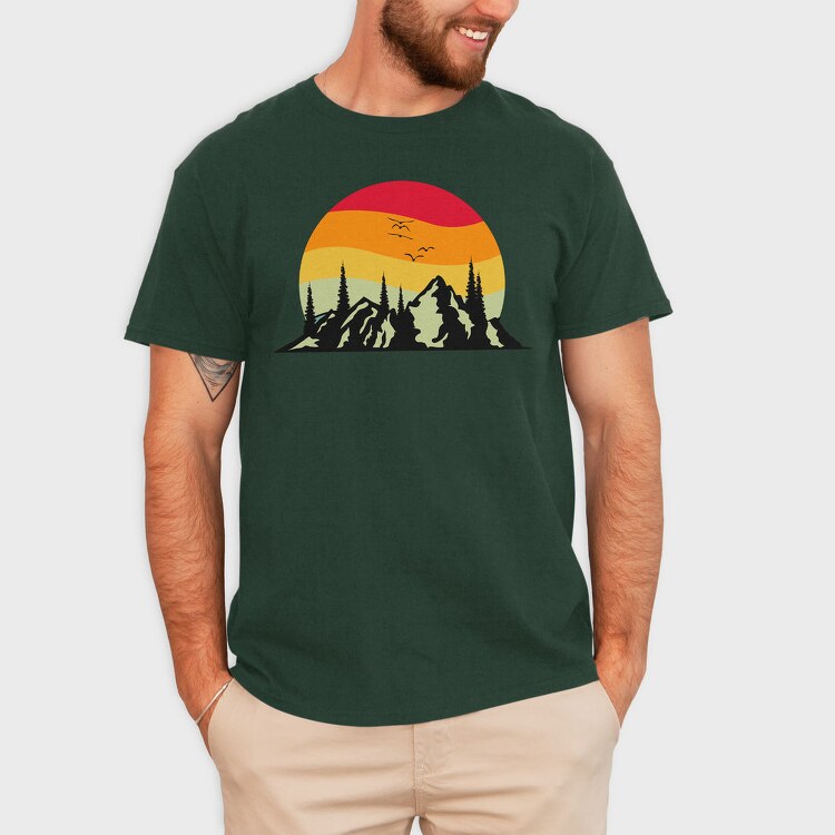 Mountain Sunset, Tricou Barbati (Unisex)