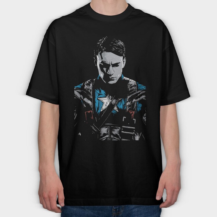 Blue Feathered Warrior, Tricou Oversize Barbati (Unisex)