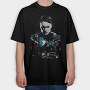 Blue Feathered Warrior, Tricou Oversize Barbati (Unisex)
