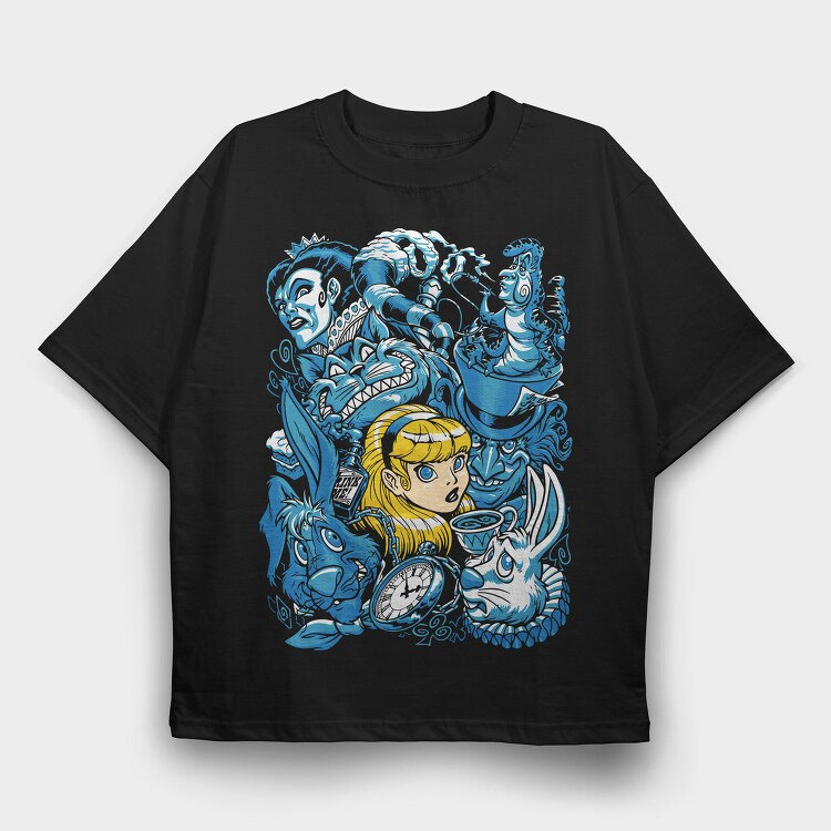 Blue Rabbit Wonderland, Tricou Oversize Barbati (Unisex)