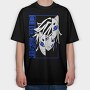 Blue Ink Drops, Tricou Oversize Barbati (Unisex)