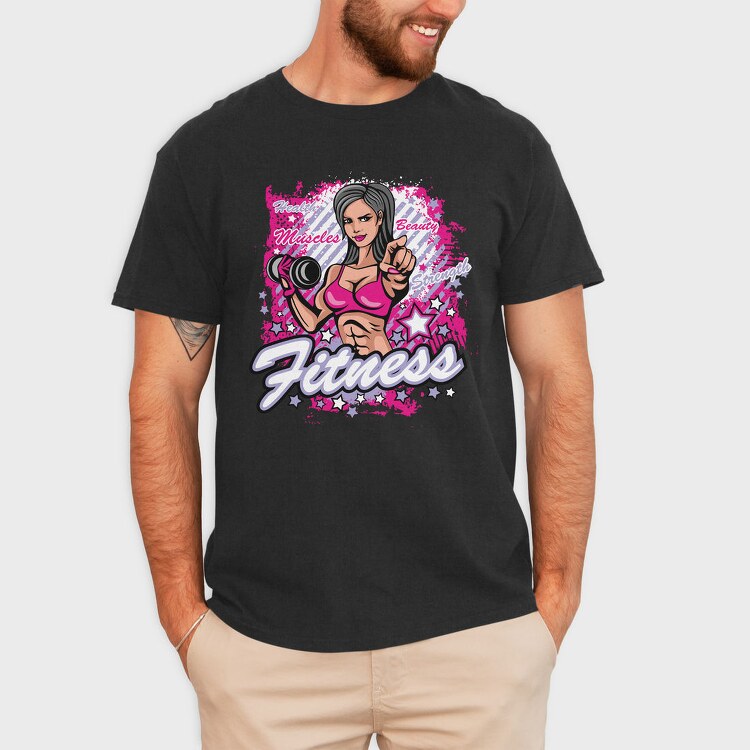 Fitness Girl Power, Tricou Barbati (Unisex)