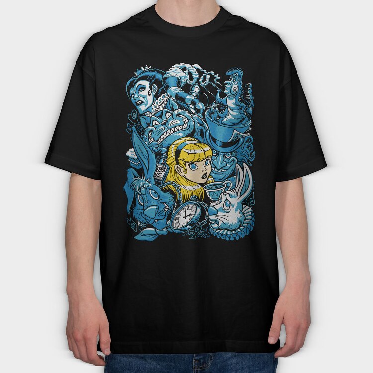Blue Rabbit Wonderland, Tricou Oversize Barbati (Unisex)