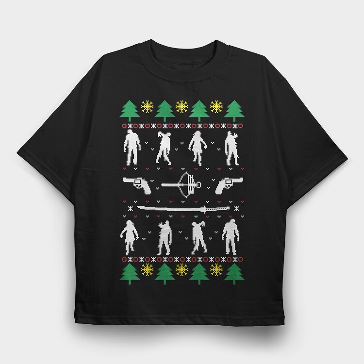 Christmas Tree Snowflakes, Tricou Oversize Barbati (Unisex)