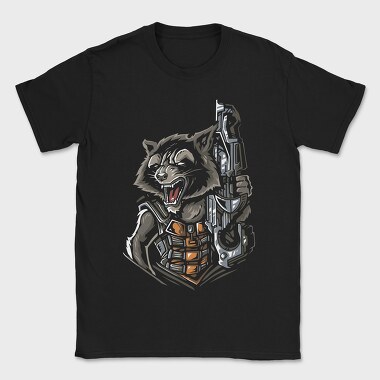 Cyber Raccoon, Tricou Barbati (Unisex)