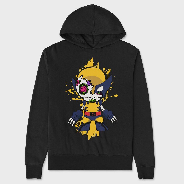 Day Of The Dead Wolverine, Hanorac Oversize Barbati (Unisex)