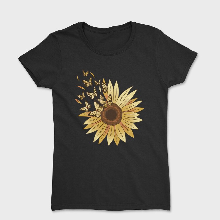 Sunflower and Butterflies, Tricou Femei