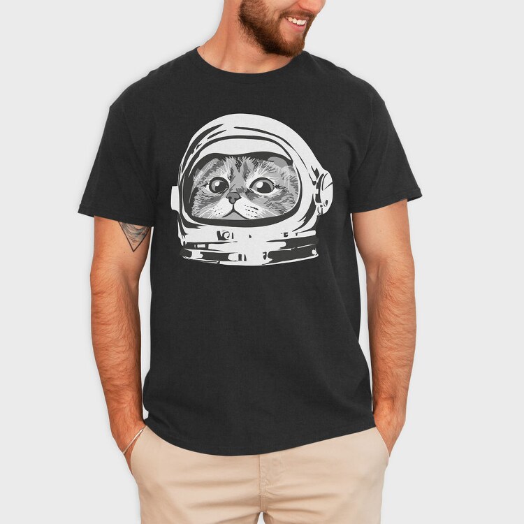 Space Cat Astronaut 1, Tricou Barbati (Unisex)