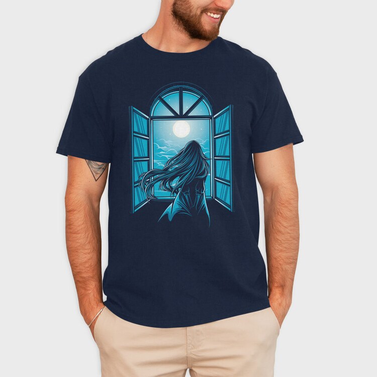 Moonlit Window, Tricou Barbati (Unisex)