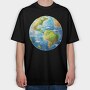 Earth Planet World, Tricou Oversize Barbati (Unisex)